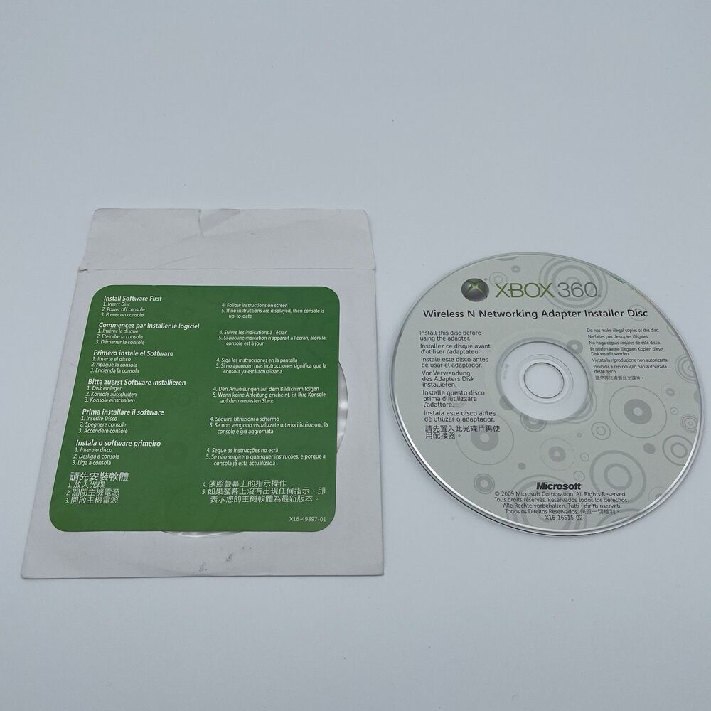 Xbox 360 Wireless N Networking Adaptor Installer  DISC ONLY